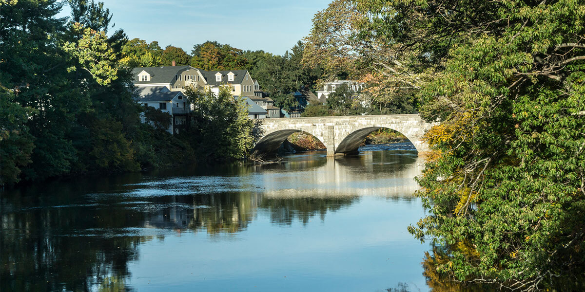 Bridge over body of water in Milford, NH