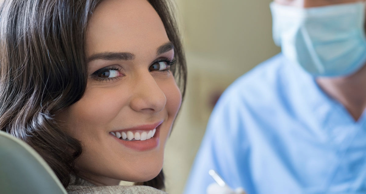 Female patient at a dentist appointment